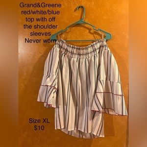 Grand and Greene red white blue top. Brand new, no tags. So cute!